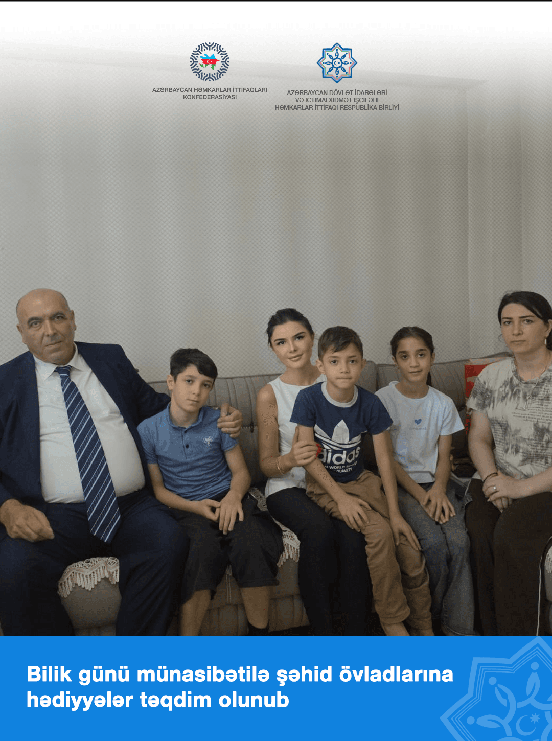 Şəhid Gülalı Qəhrəmanovun övladları Bilik Günü münasibətilə ziyarət olunub